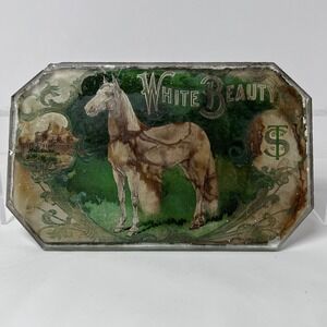 Tobacco Antique 1900's Advertisement Glass San Telmo Mfg Co‎ White Beauty Cigars